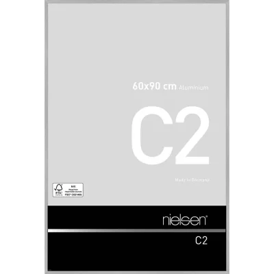 Alurahmen C2 60x90 cm | Struktur Silber matt | Normalglas (2 mm)