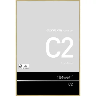 Alurahmen C2 60x90 cm | Struktur Gold matt | Normalglas (2 mm)
