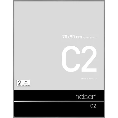 Aluminium lijst C2 70x90 cm | grijs, mat | normaal glas (2 mm)