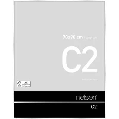Aluminium lijst C2 70x90 cm | wit met glans | normaal glas (2 mm)