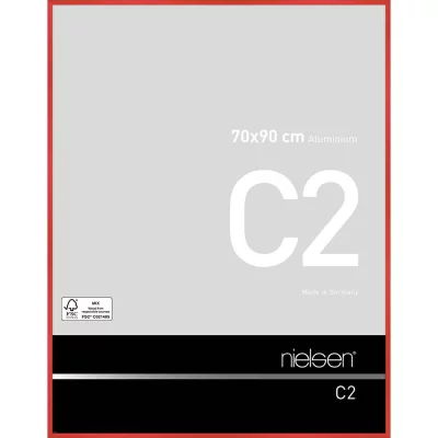 Aluminium lijst C2 70x90 cm | tornadorood | normaal glas (2 mm)