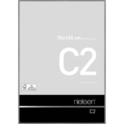 Alurahmen C2 70x100 cm | Struktur Grau matt | Normalglas (2 mm)