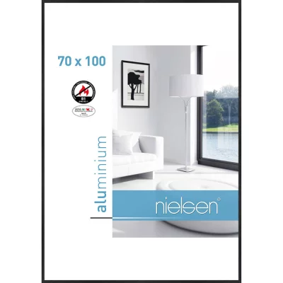 B1 cornice protezione fuoco C2 70x100 cm | nero strutturato, opaco | Vetro standard (2 mm)