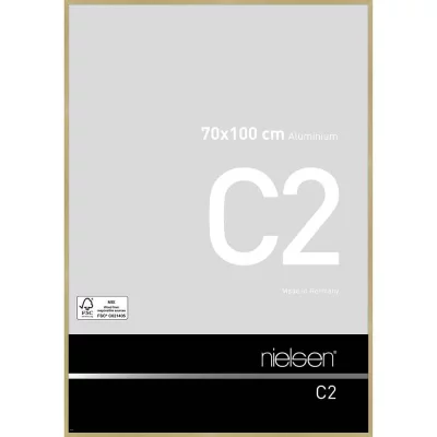 Alurahmen C2 70x100 cm | Struktur Gold matt | Normalglas (2 mm)