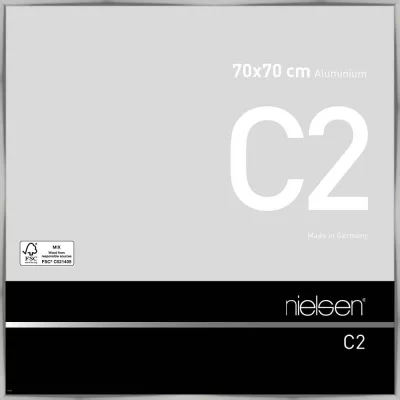 Alurahmen C2 70x70 cm | Silber glanz | Normalglas (2 mm)