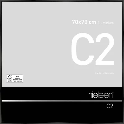 Alurahmen C2 70x70 cm | Eloxal Schwarz glanz | Normalglas (2 mm)