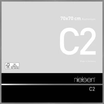 Alurahmen C2 70x70 cm | Struktur Grau matt | Normalglas (2 mm)