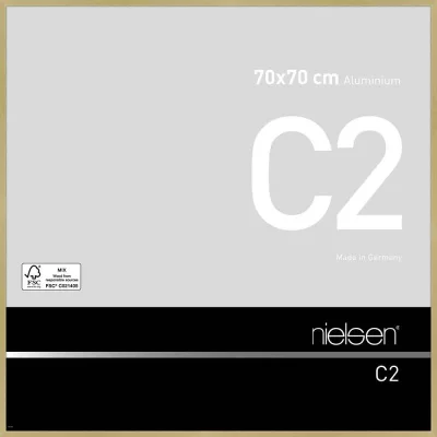 Alurahmen C2 70x70 cm | Struktur Gold matt | Normalglas (2 mm)