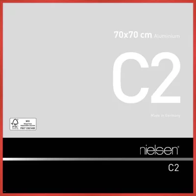 Alurahmen C2 70x70 cm | Tornado Rot | Normalglas (2 mm)