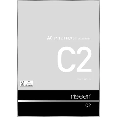 Alurahmen C2 84,1x118,9 cm (A0) | Silber glanz | Normalglas (2 mm)