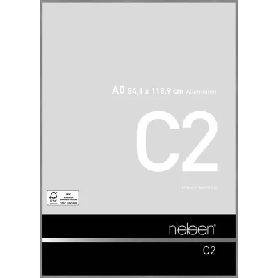 Alurahmen C2 84,1x118,9 cm (A0) | Struktur Grau matt | Normalglas (2 mm)