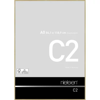 Alurahmen C2 84,1x118,9 cm (A0) | Struktur Gold matt | Normalglas (2 mm)