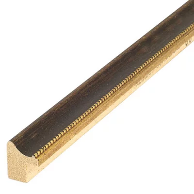Holzrahmen Sonderzuschnitt, Opera 15 Braun-Gold | Normalglas (2 mm)