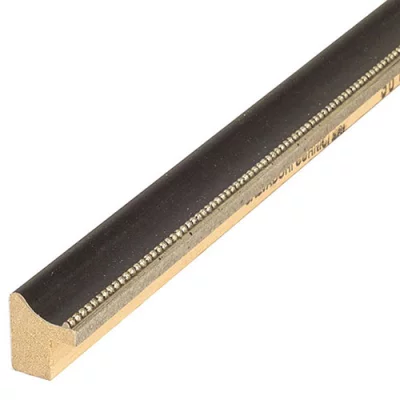 Holzrahmen Sonderzuschnitt, Opera 15 Schwarz-Silber | Normalglas (2 mm)
