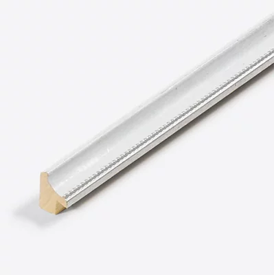 Holzrahmen Sonderzuschnitt, Opera 15 Weiß-Silber | Normalglas (2 mm)