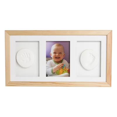 Thumbnail von Baby Abdruck-Set mit Gips f&uuml;r 2 Abdr&uuml;cke und Galerie-Bilderrahmen - Bildgr&ouml;&szlig;e 10x15 cm natur