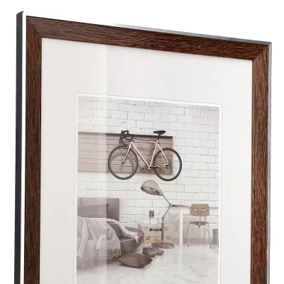 Kunststof kader Bohemian met passe-partout 10x15 cm | notenboom | normaal glas (2 mm)