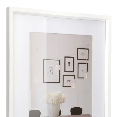 Kunststof lijst Steel Style met passe-partout 20x20 cm (15x15 cm) | wit | normaal glas (2 mm)