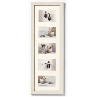 Multi fotokader Home voor 5 foto's 5x 10x15 cm | crèmewit | normaal glas (2 mm)