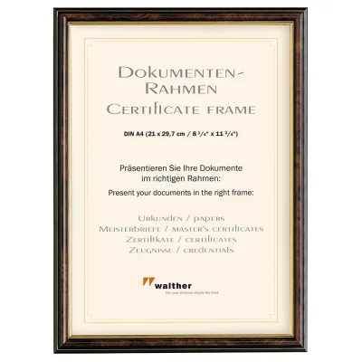 Rama z tworzywa sztucznego Smell 21x29,7 cm (A4) | drzewo orzechowe | szkło standardowe (2 mm)