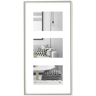 Multi fotokader van kunststof Geleria voor 3 foto’s 3x 10x15 cm | zilver | normaal glas (2 mm)