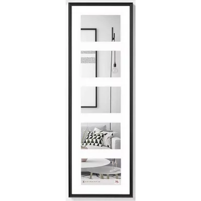 Multi fotokader van kunststof Geleria voor 5 foto’s 5x10x15 cm | zwart | normaal glas (2 mm)