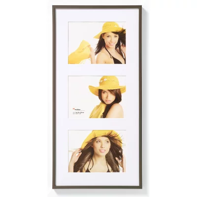 Multi fotokader New Lifestyle voor 3 foto's 10x15 cm | staal | normaal glas (2 mm)