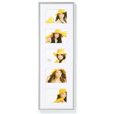 Multi fotolijst New Lifestyle voor 5 foto's 10x15 cm | zilver | normaal glas (2 mm)