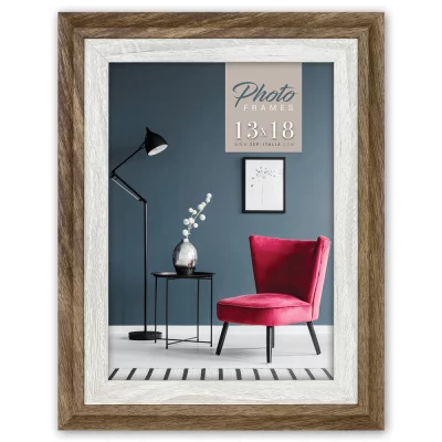 Houten kader Enna (MDF) 20x30 cm | bruin-wit | normaal glas (2 mm)