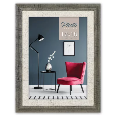 Houten kader Enna (MDF) 20x30 cm | grijs-wit | normaal glas (2 mm)