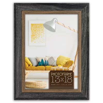 Houten kader Perugia (MDF) 20x30 cm | zwart-bruin | normaal glas (2 mm)