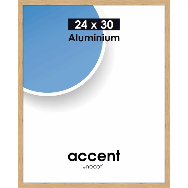 Alu Bilderrahmen Duo 24x30 cm | Eiche | Normalglas (2 mm)