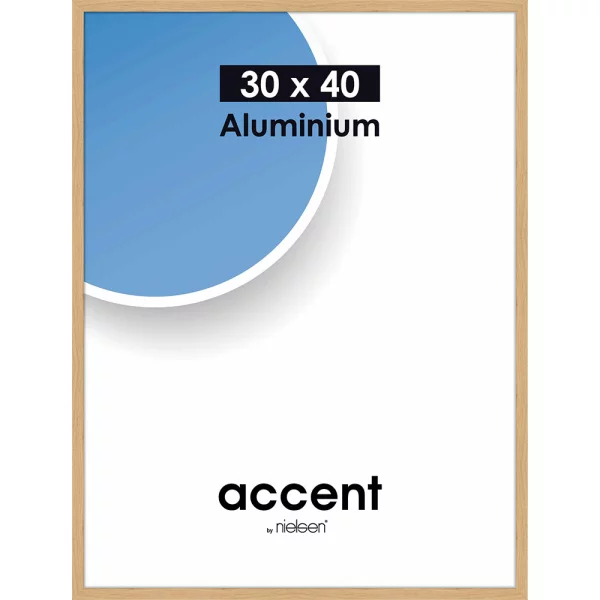 Alu Bilderrahmen Duo 30x40 cm | Eiche | Normalglas (2 mm)