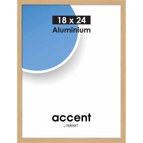 Cadre en aluminium Duo 18x24 cm | chêne | verre standard (2 mm)