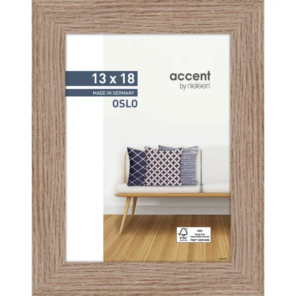 Cadre en bois Oslo 13x18 cm | chêne | verre standard (2 mm)