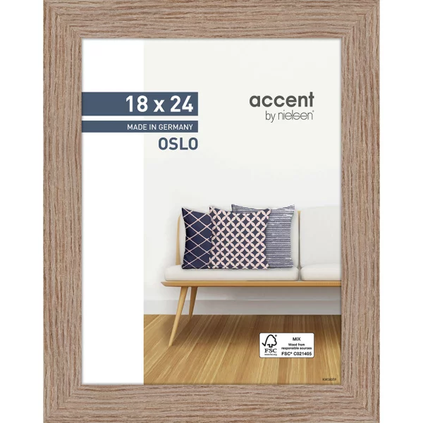 Cadre en bois Oslo 18x24 cm | chêne | verre standard (2 mm)