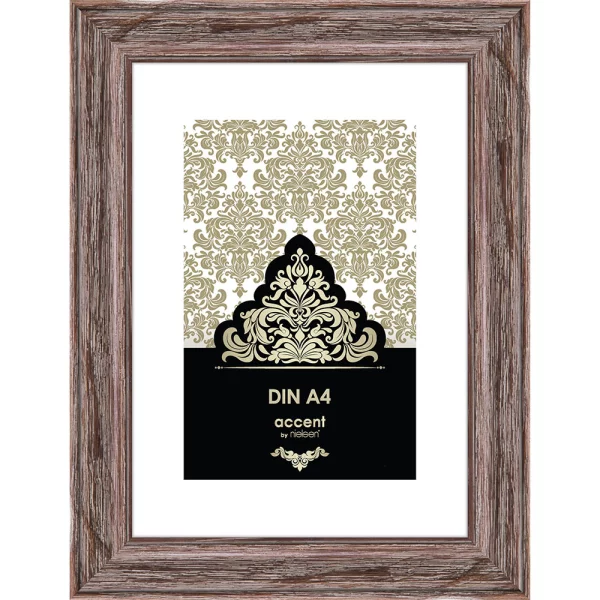 Holz-Bilderrahmen Vintage 21x29,7 cm (A4) | Braun | Normalglas (2 mm)