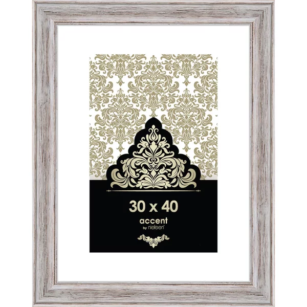 Cadre en bois Vintage 30x40 cm | blanc | verre standard (2 mm)