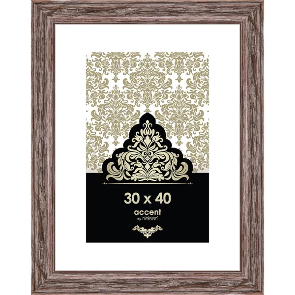 Holz Bilderrahmen Vintage 30x40 cm | Braun | Normalglas (2 mm)