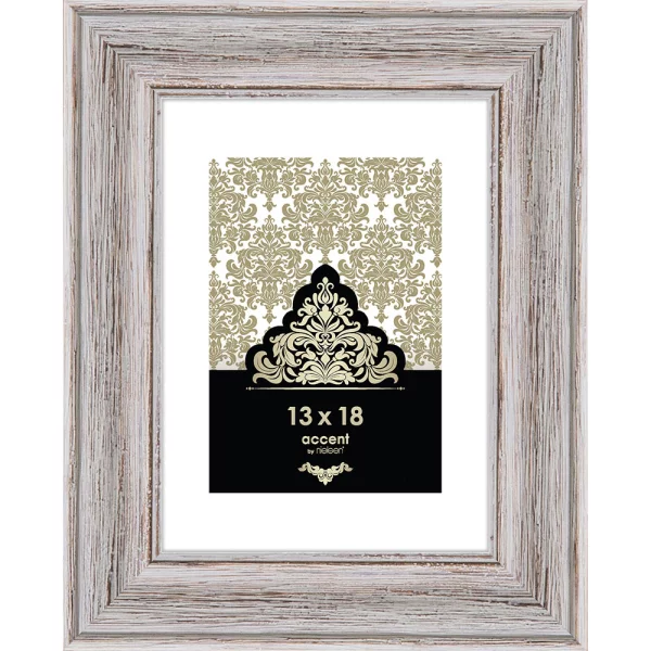 Cadre en bois Vintage 13x18 cm | blanc | verre standard (2 mm)