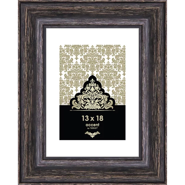 Cadre en bois Vintage 13x18 cm | noir | verre standard (2 mm)