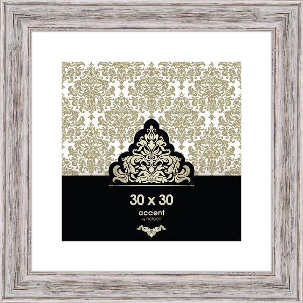 Cadre en bois Vintage 30x30 cm | blanc | verre standard (2 mm)