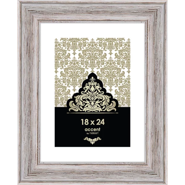 Cadre en bois Vintage 18x24 cm | blanc | verre standard (2 mm)