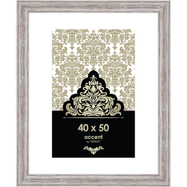 Cadre en bois Vintage 40x50 cm | blanc | verre standard (2 mm)