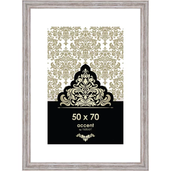 Cadre en bois Vintage 50x70 cm | blanc | verre standard (2 mm)