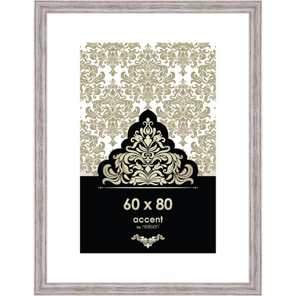 Cadre en bois Vintage 60x80 cm | blanc | verre standard (2 mm)