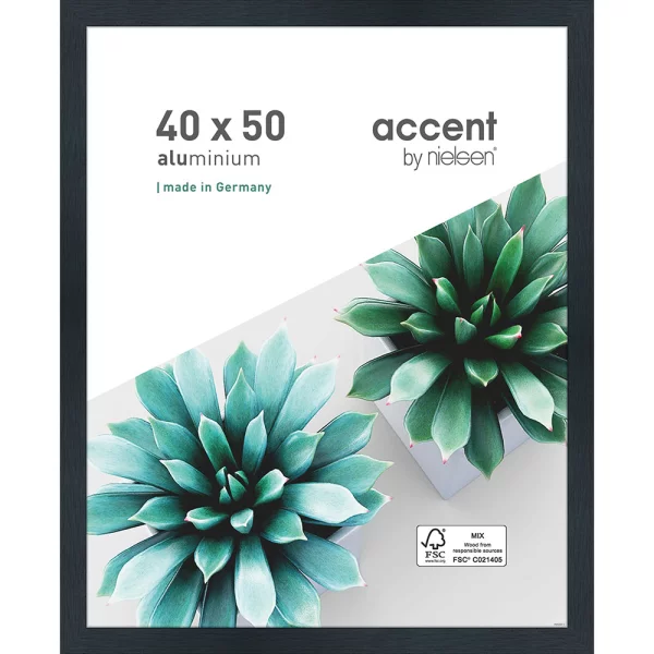 Cadre en aluminium Star 40x50 cm | noir mat | verre standard (2 mm)