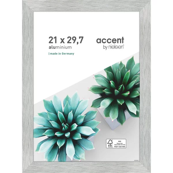 Cadre en aluminium Star 21x29,7 cm (A4) | argent mat | verre standard (2 mm)