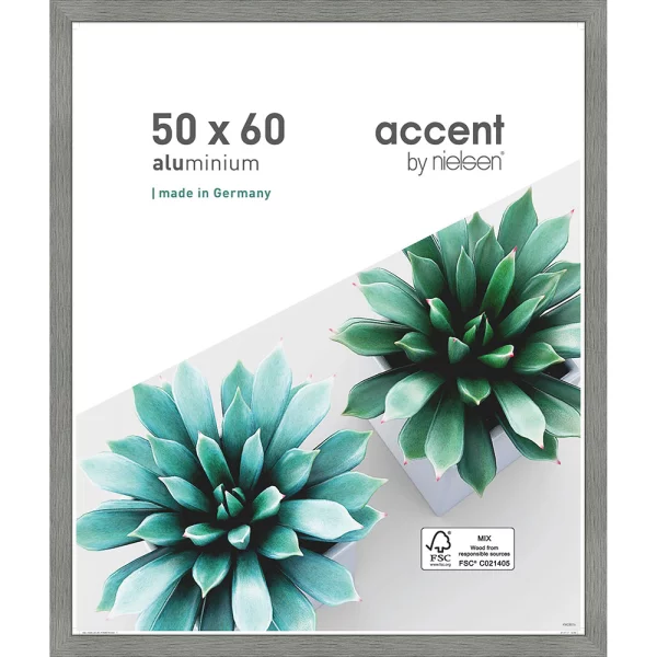 Alu Bilderrahmen Star 50x60 cm | Grau | Normalglas (2 mm)