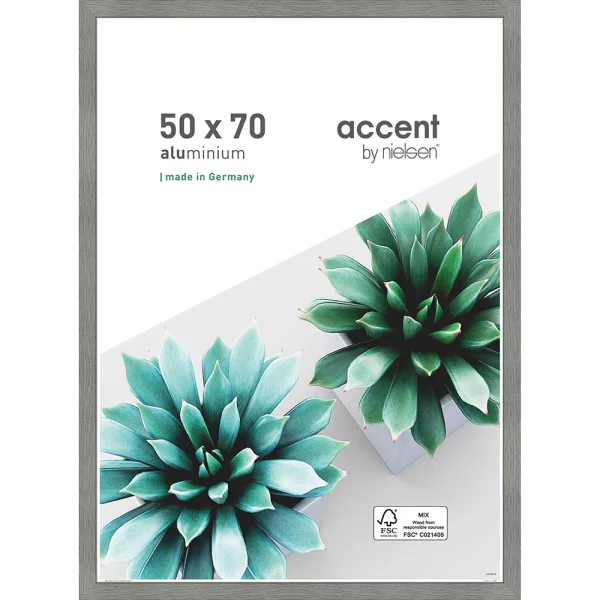 Alu Bilderrahmen Star 50x70 cm | Grau | Normalglas (2 mm)